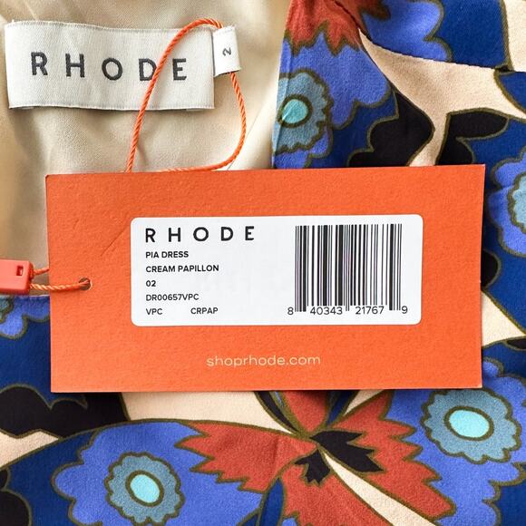 Rhode Pia Butterfly Print Short Sleeve  Mini Dress Size 2 - Picture 7 of 10